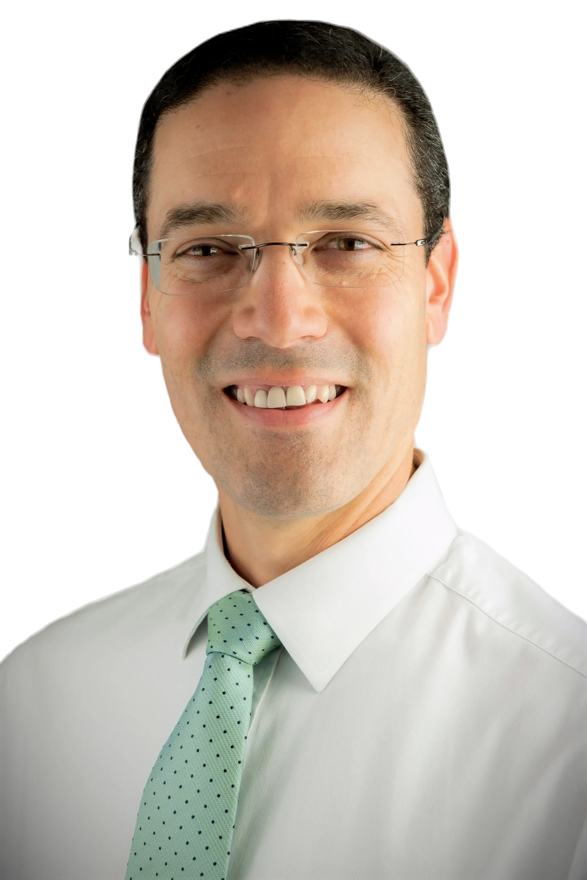 Ross of Fairfields Tax, in a white shirt and mint tie
